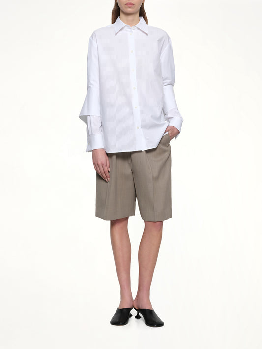 Turn-Up Shirt in White