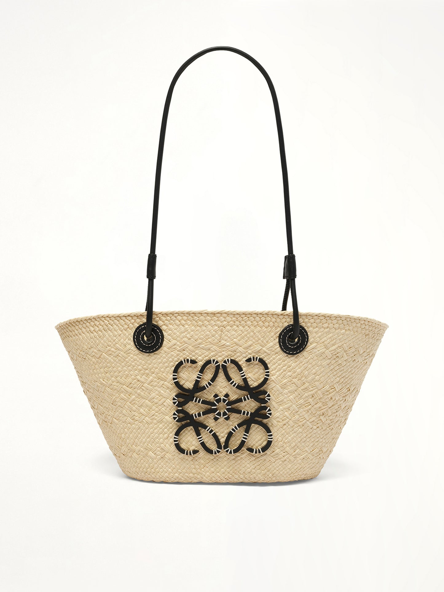 Anagram Basket Small Bag in Natural/Black