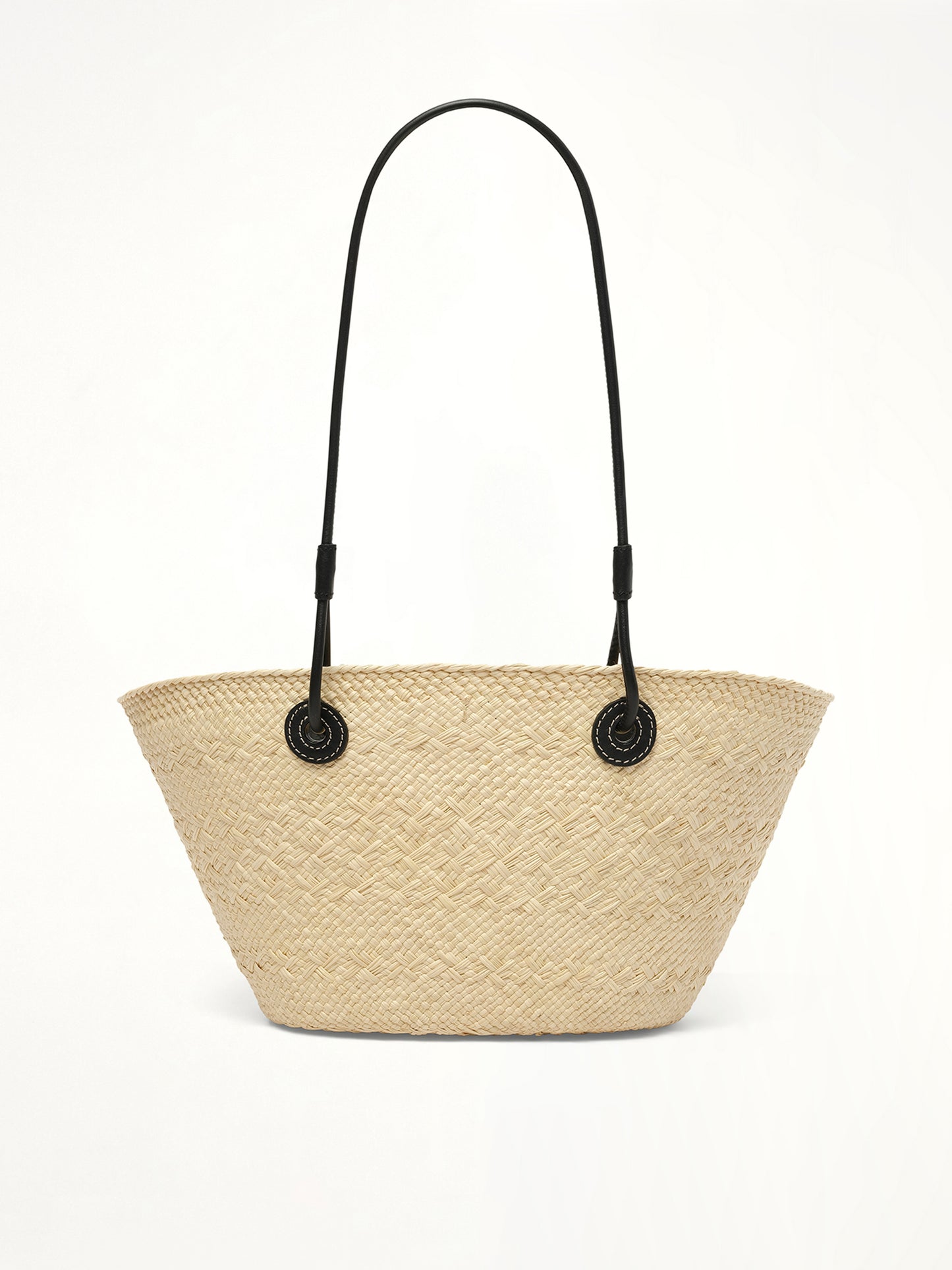 Anagram Basket Small Bag in Natural/Black