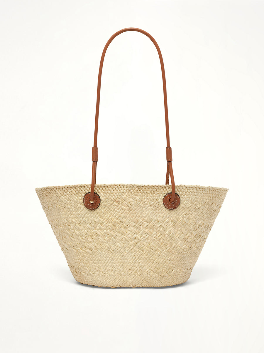 Anagram Basket Small Bag in Natural/Tan