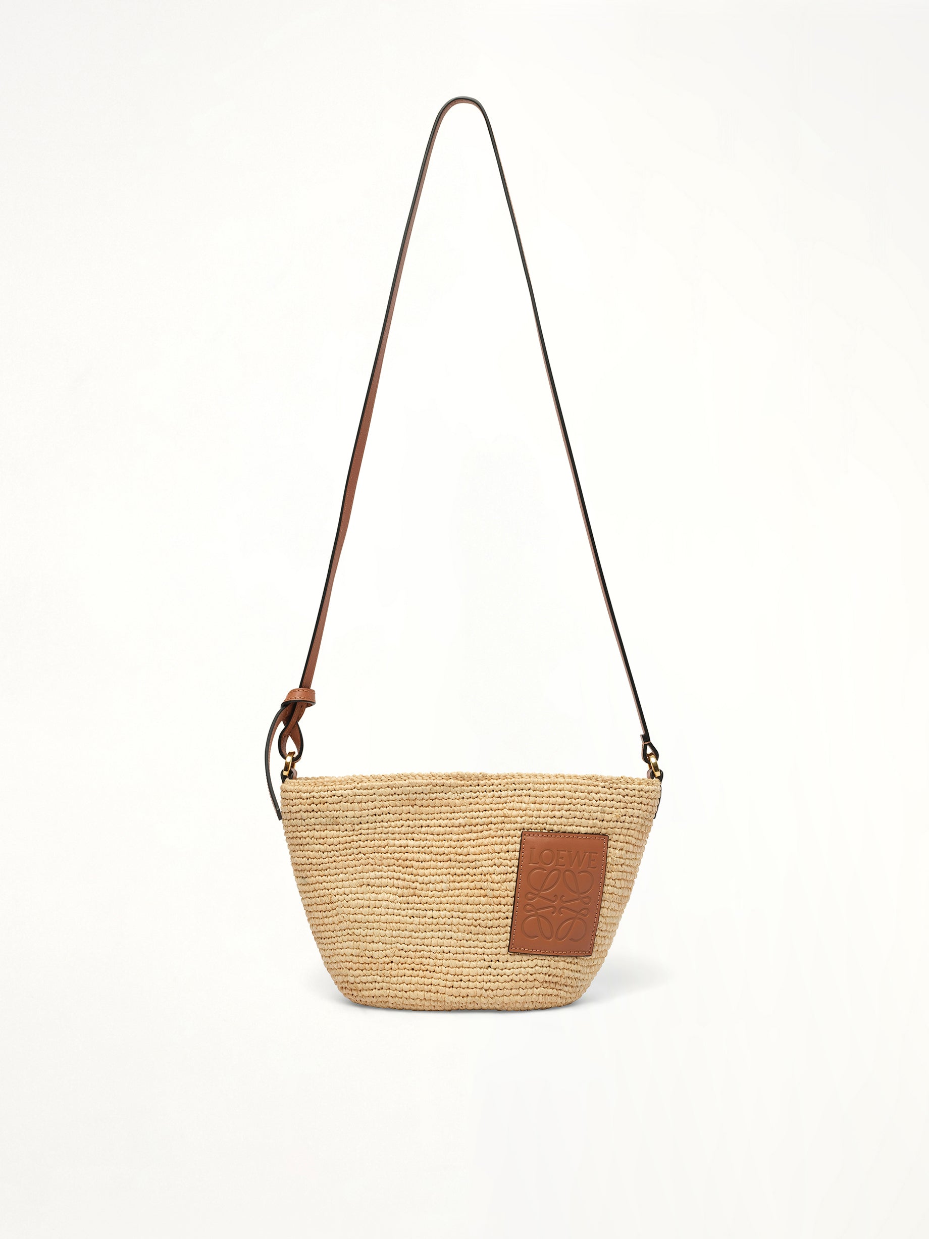 LOEWE Slit Pochette Bag in Natural/Tan Front View from MARAIS