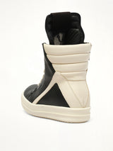 Geobasket in Black/Milk/Milk Back View | RICK OWENS