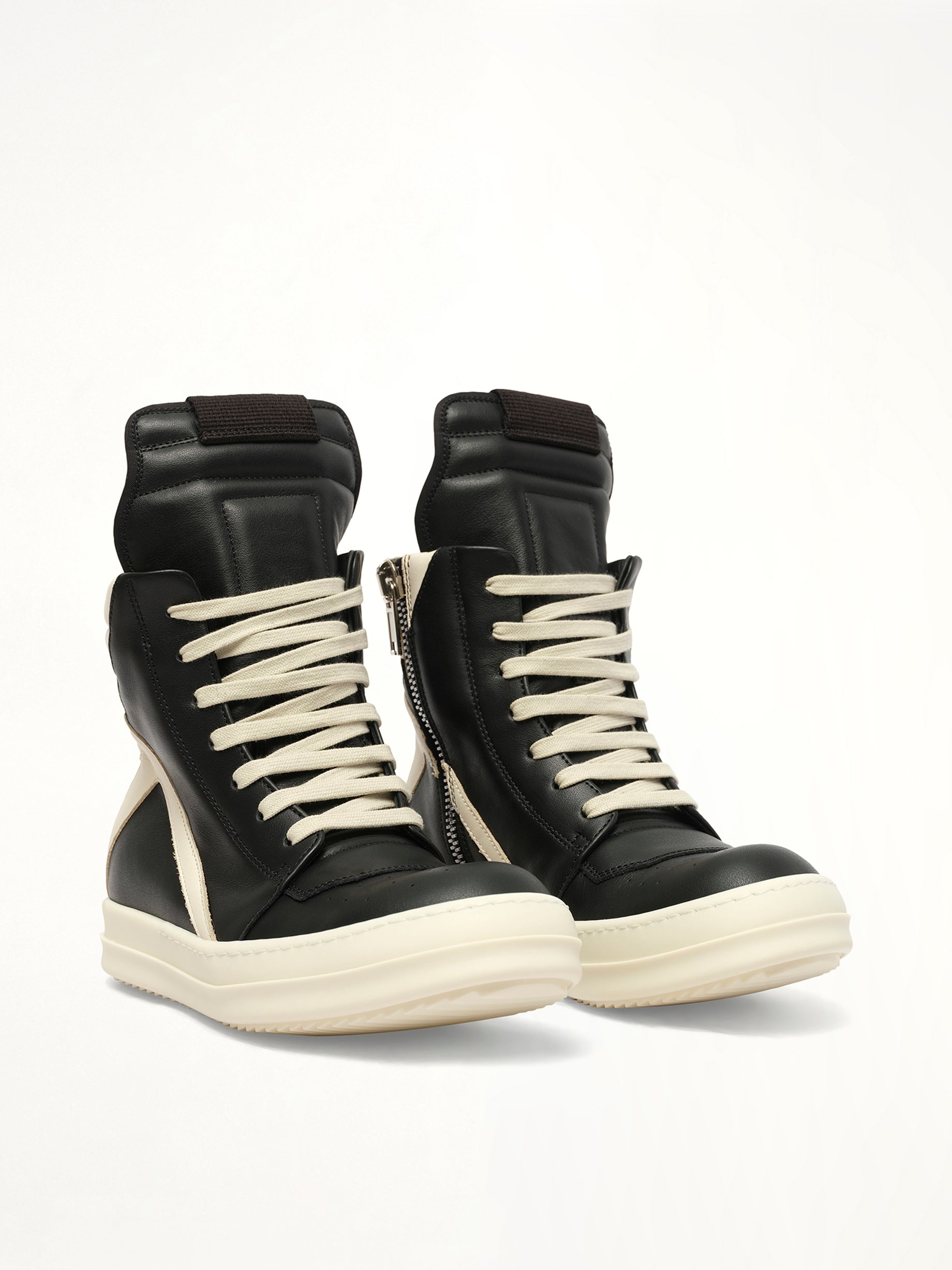 Geobasket in Black/Milk/Milk Front View | RICK OWENS