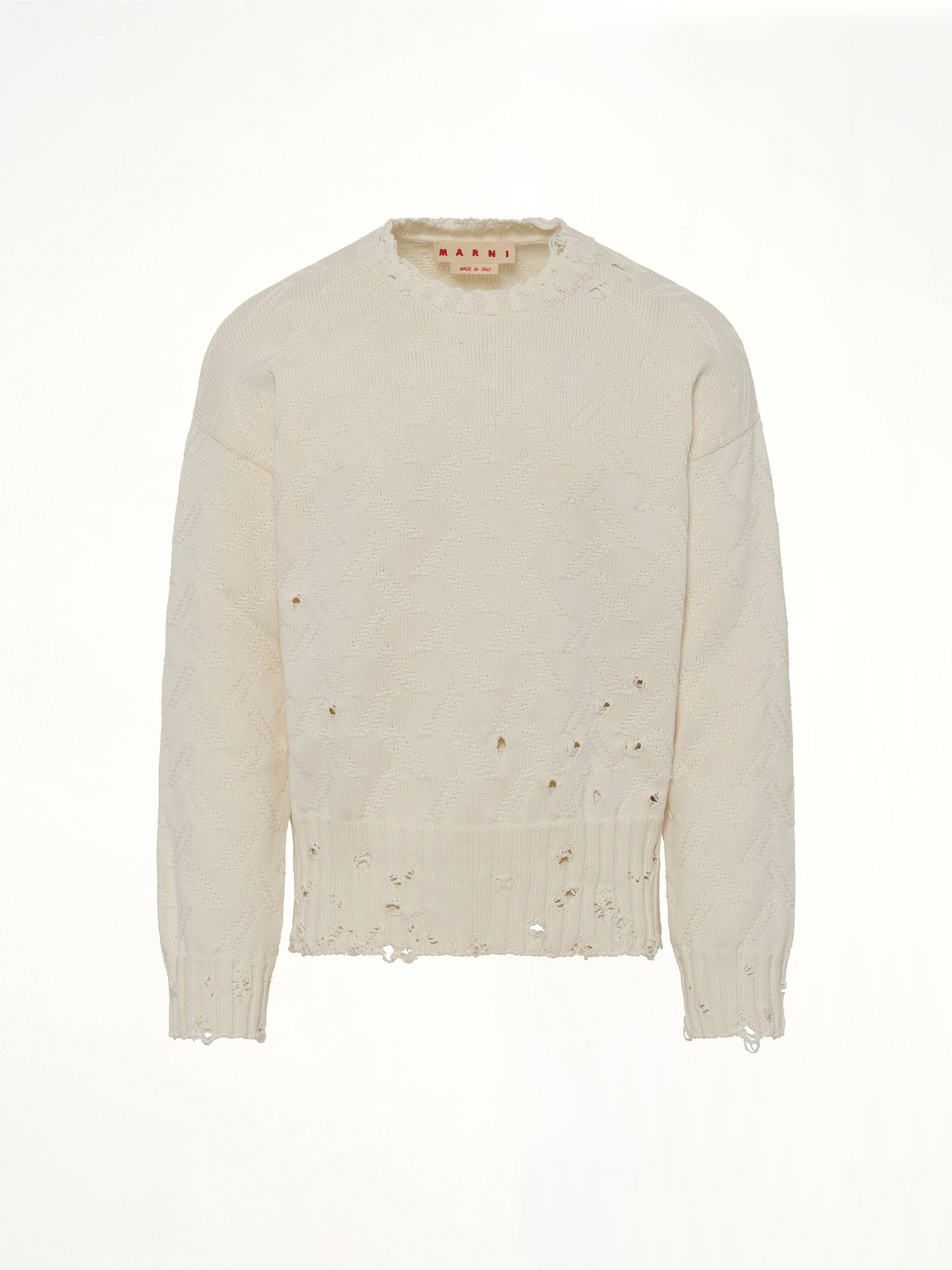 Logo Embroidery Knit Sweater in Lily White