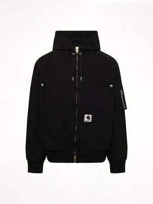 SACAI - Mens Carhartt WIP Washed Duck Hooded Blouson Black