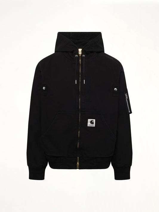 Carhartt WIP Washed Duck Hooded Blouson in Black