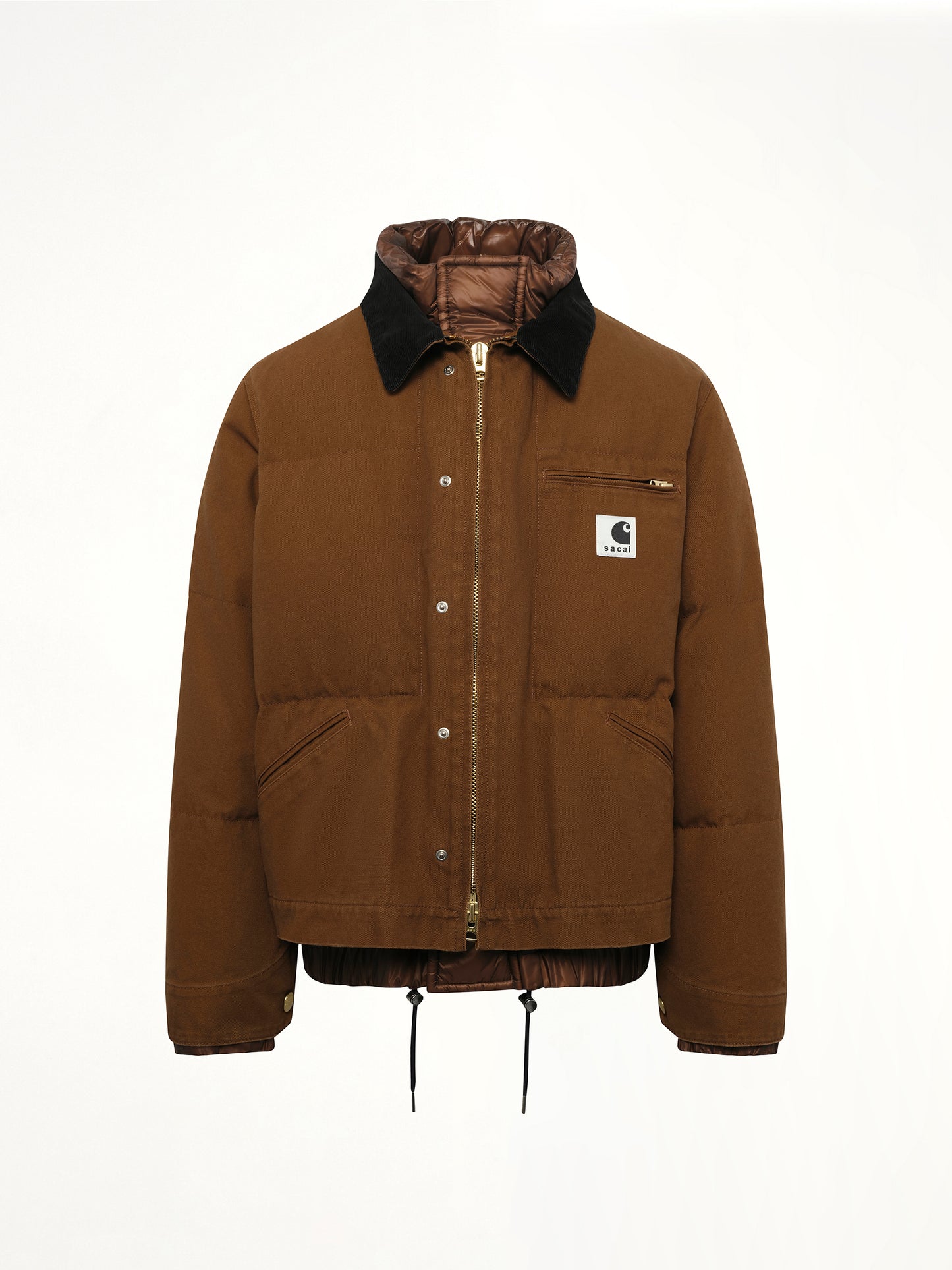 Carhartt WIP Washed Duck Puffer Jacket in Dark Beige