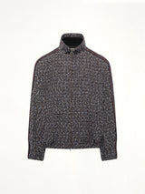 Tweed Track Jacket in Blue