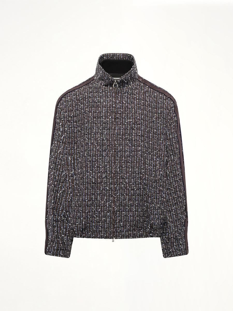 Tweed Track Jacket in Blue