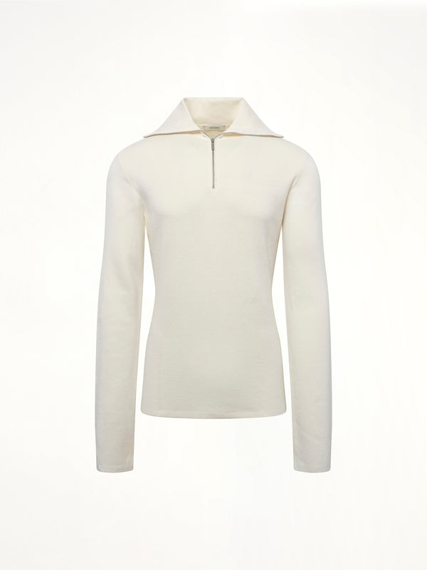 Zip Up Turtle Neck in Ivory