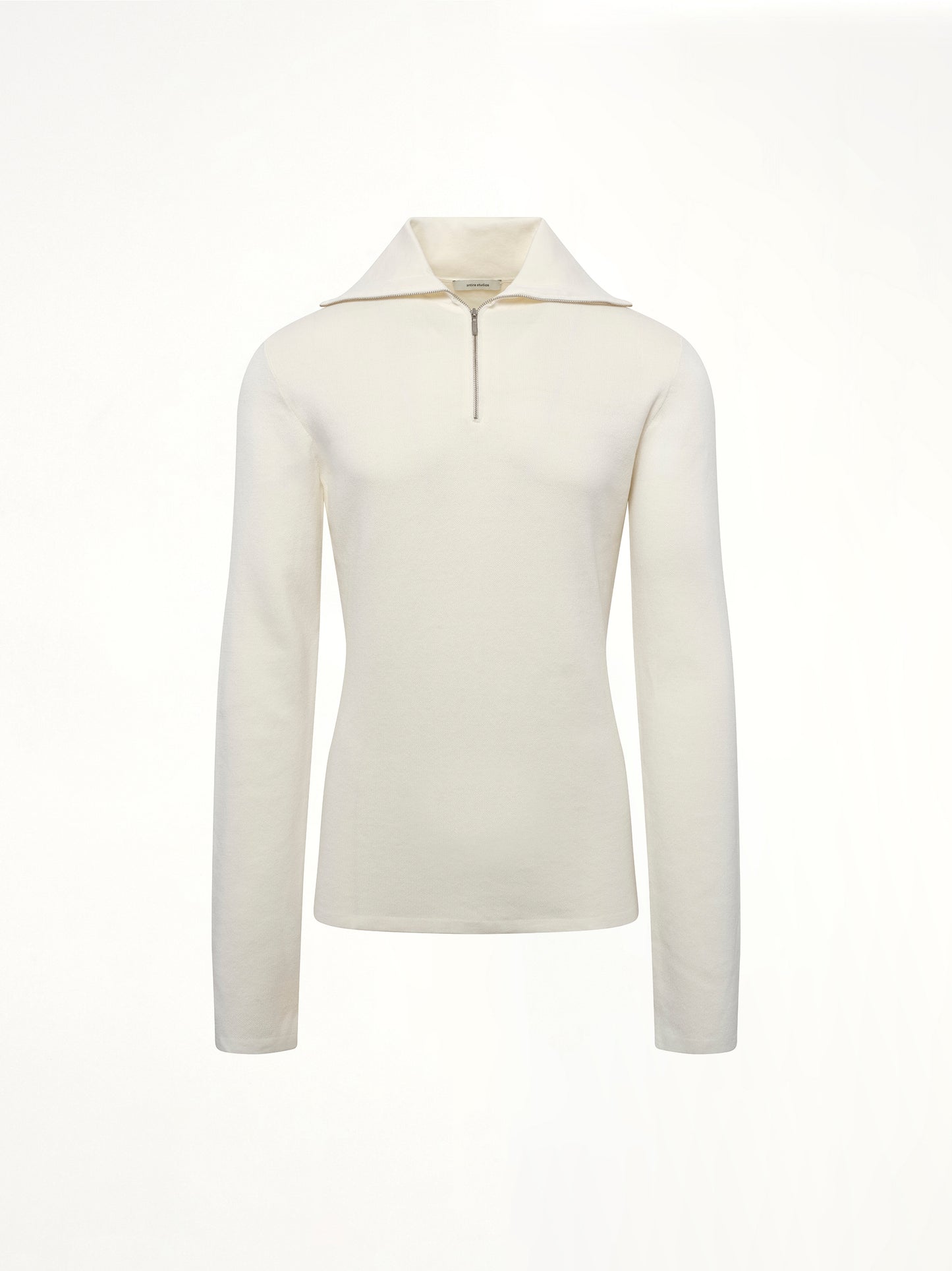 Zip Up Turtle Neck in Ivory