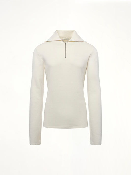 Zip Up Turtle Neck in Ivory