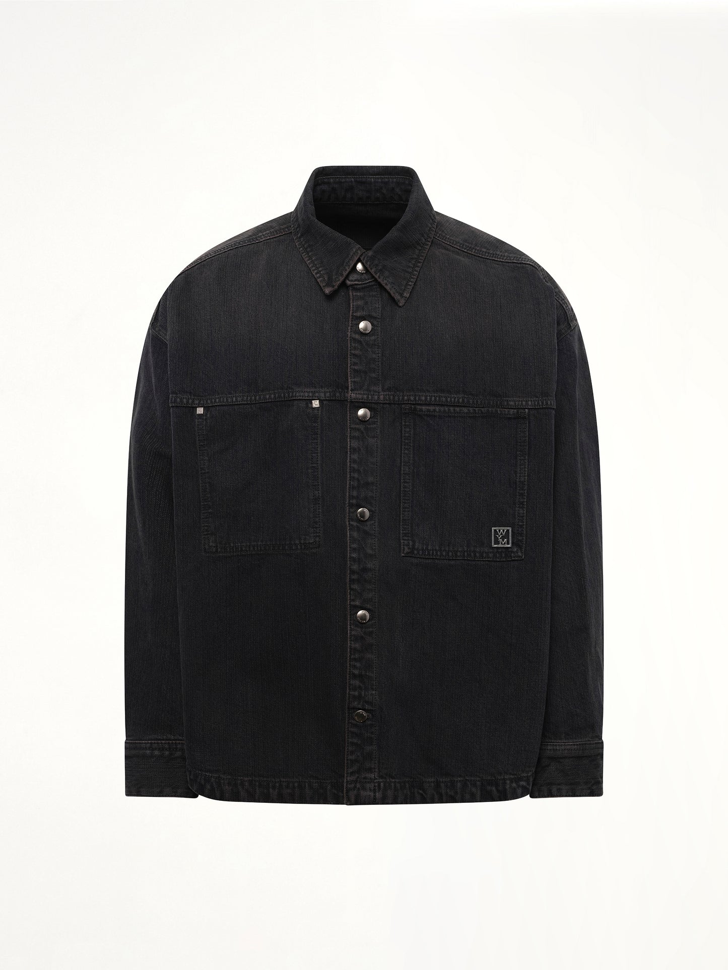 Double Pocket Denim Shirt in Black