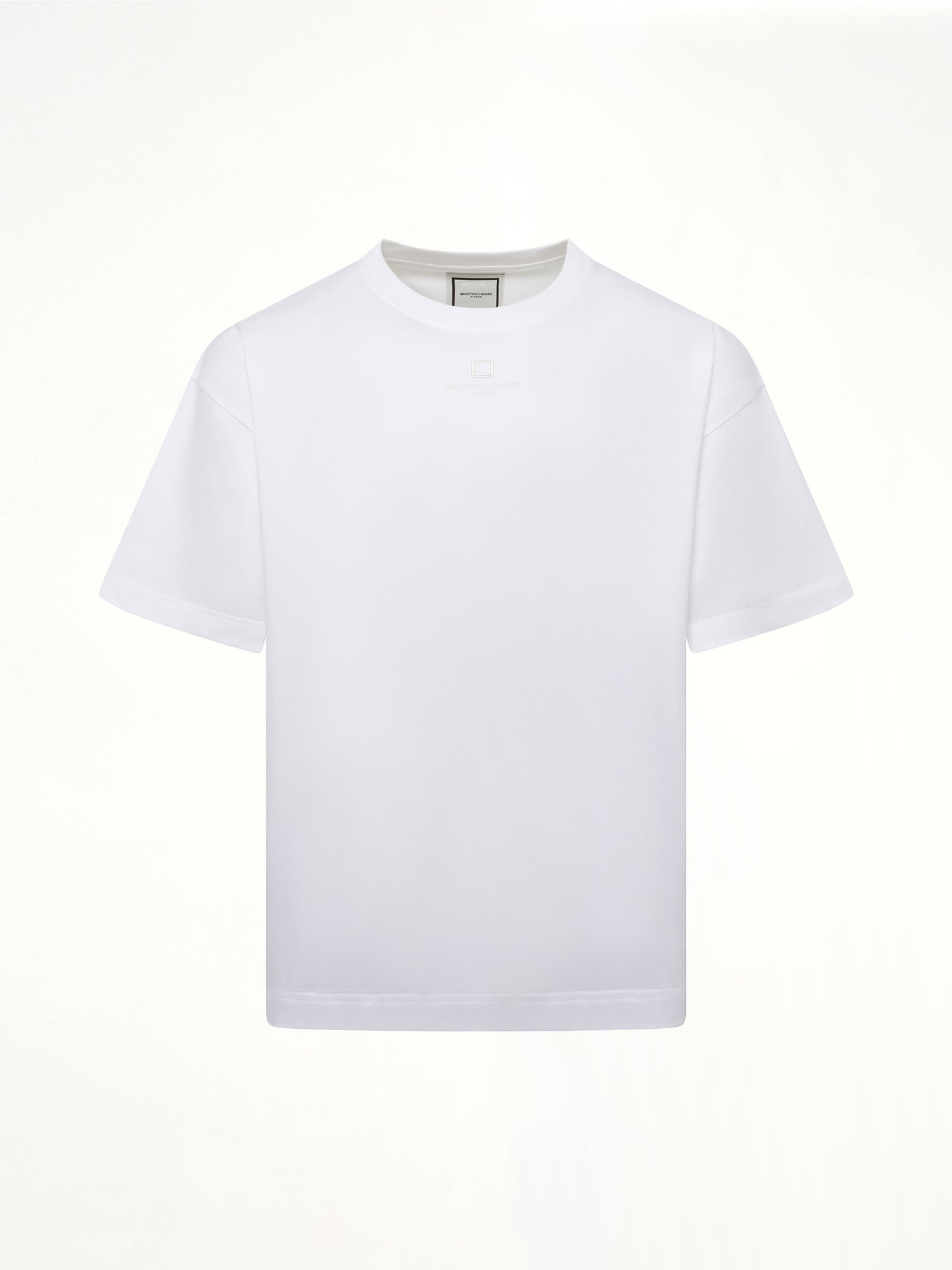 Square Embroidery T-Shirt in White