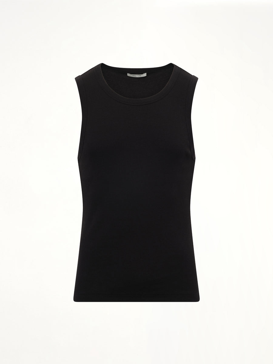 Rib Tank Top in Black