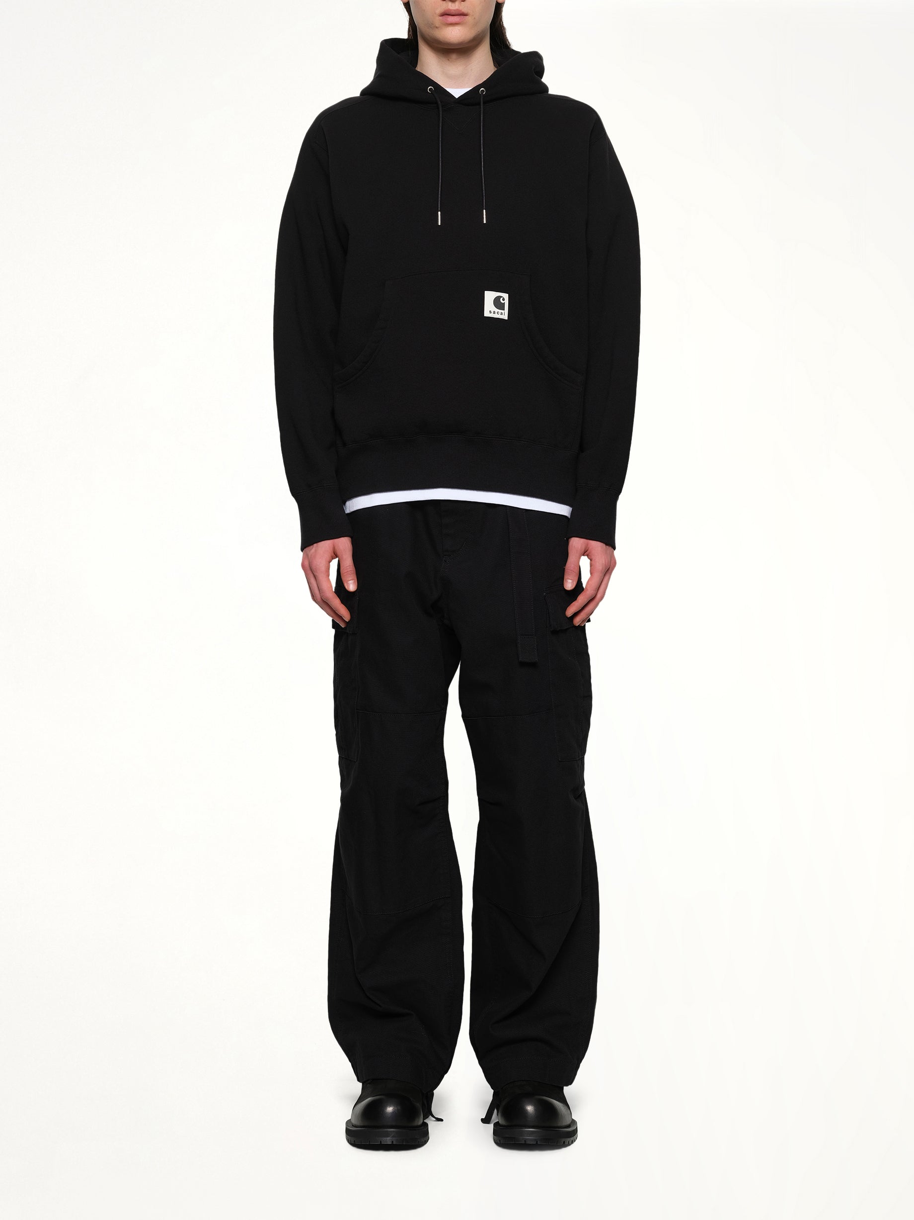 블랙 Carhartt WIP 코튼 저지 후디
