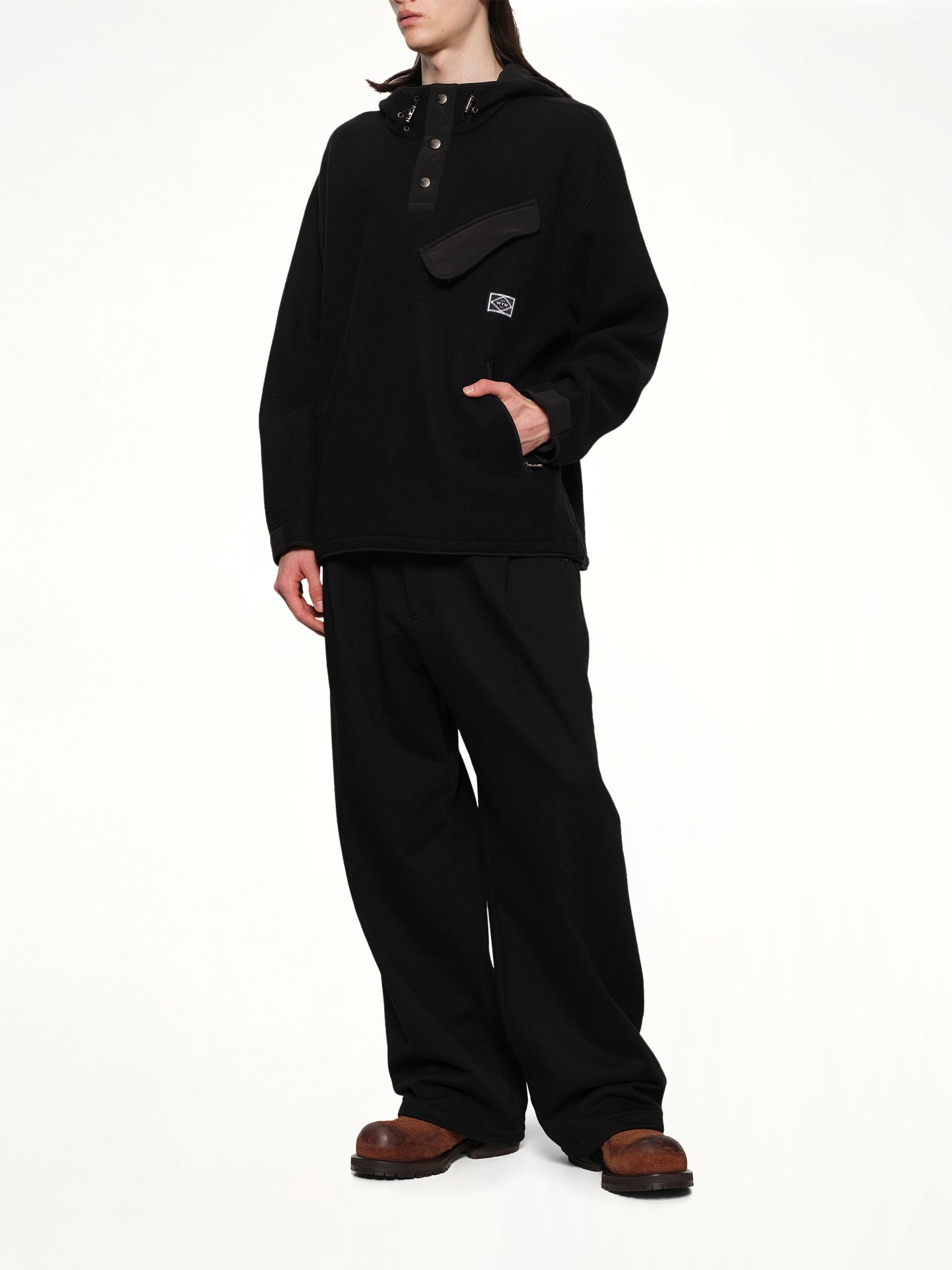 Fleece Hoodie in Black