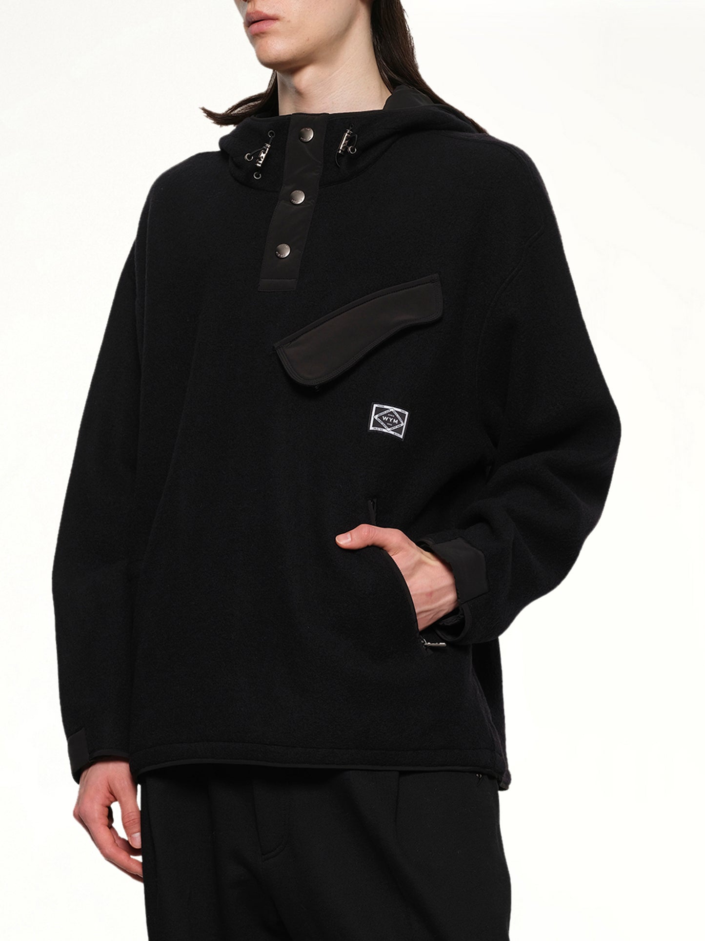 Fleece Hoodie in Black