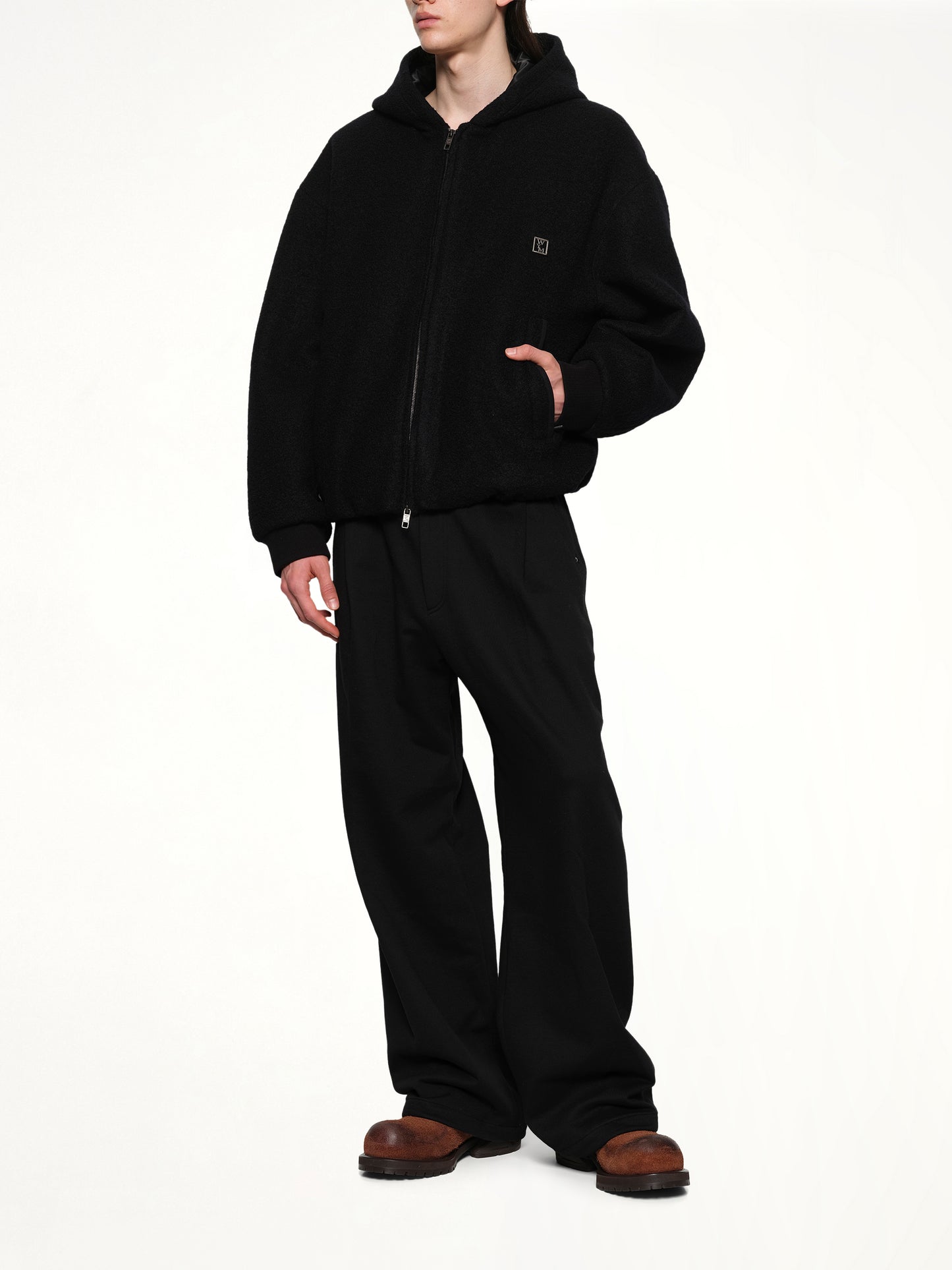 Padded Hoodie in Black