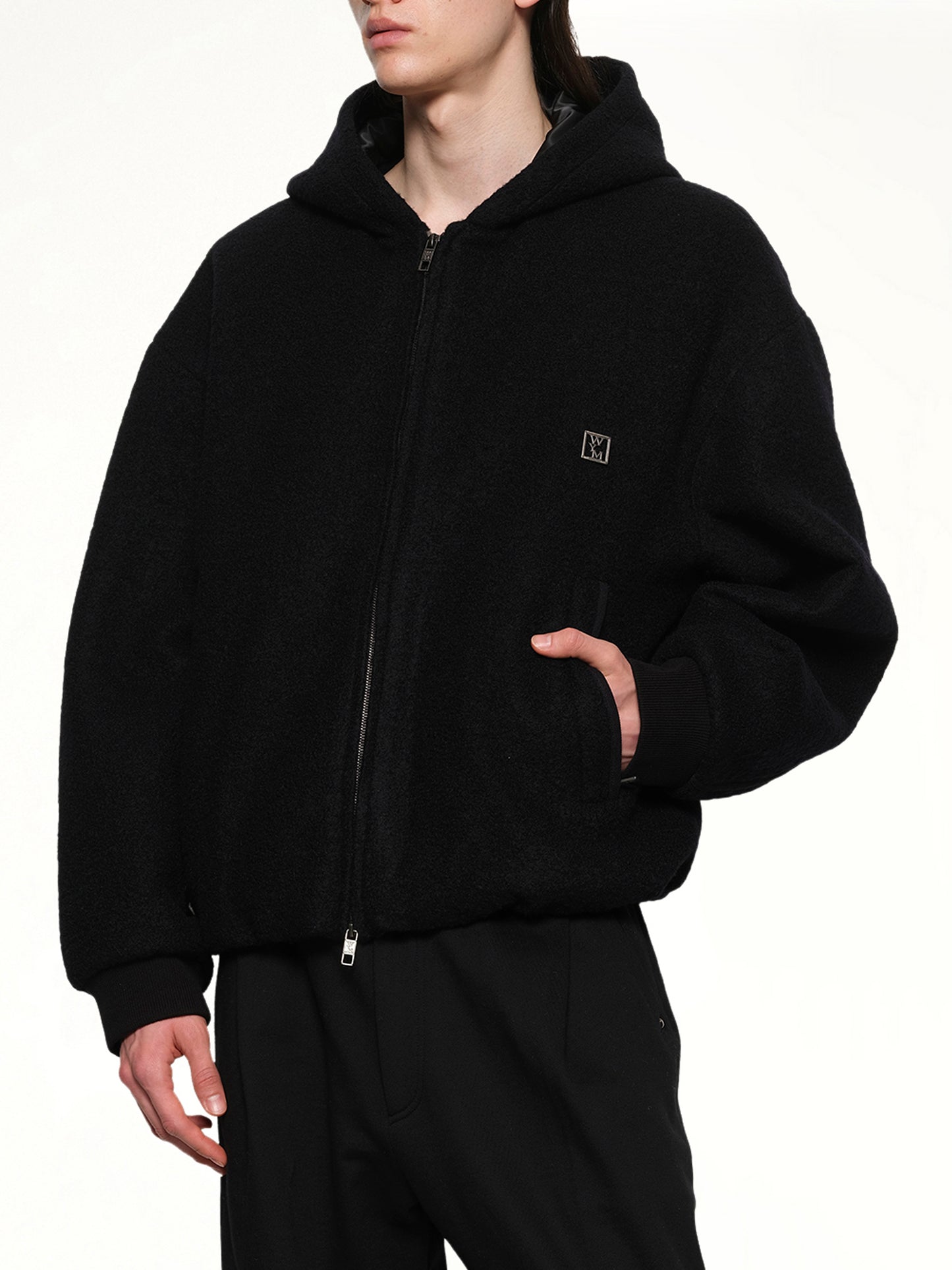 Padded Hoodie in Black
