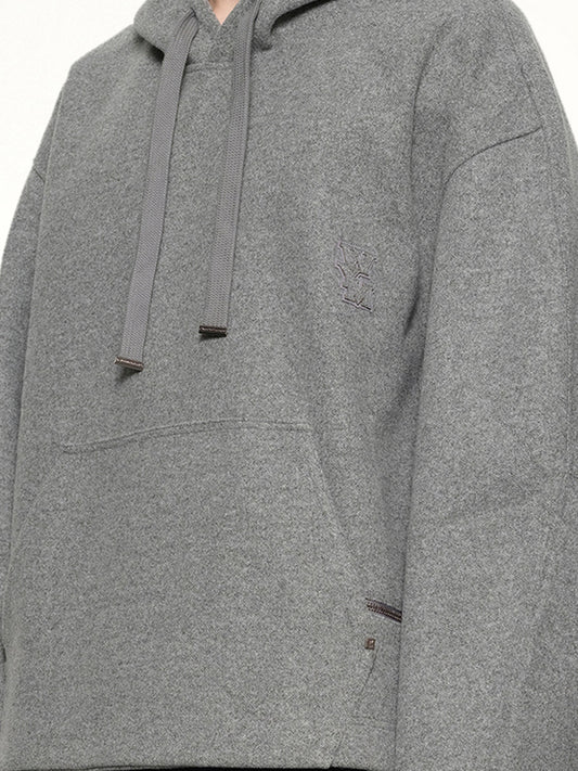 Wool Hoodie in Grey