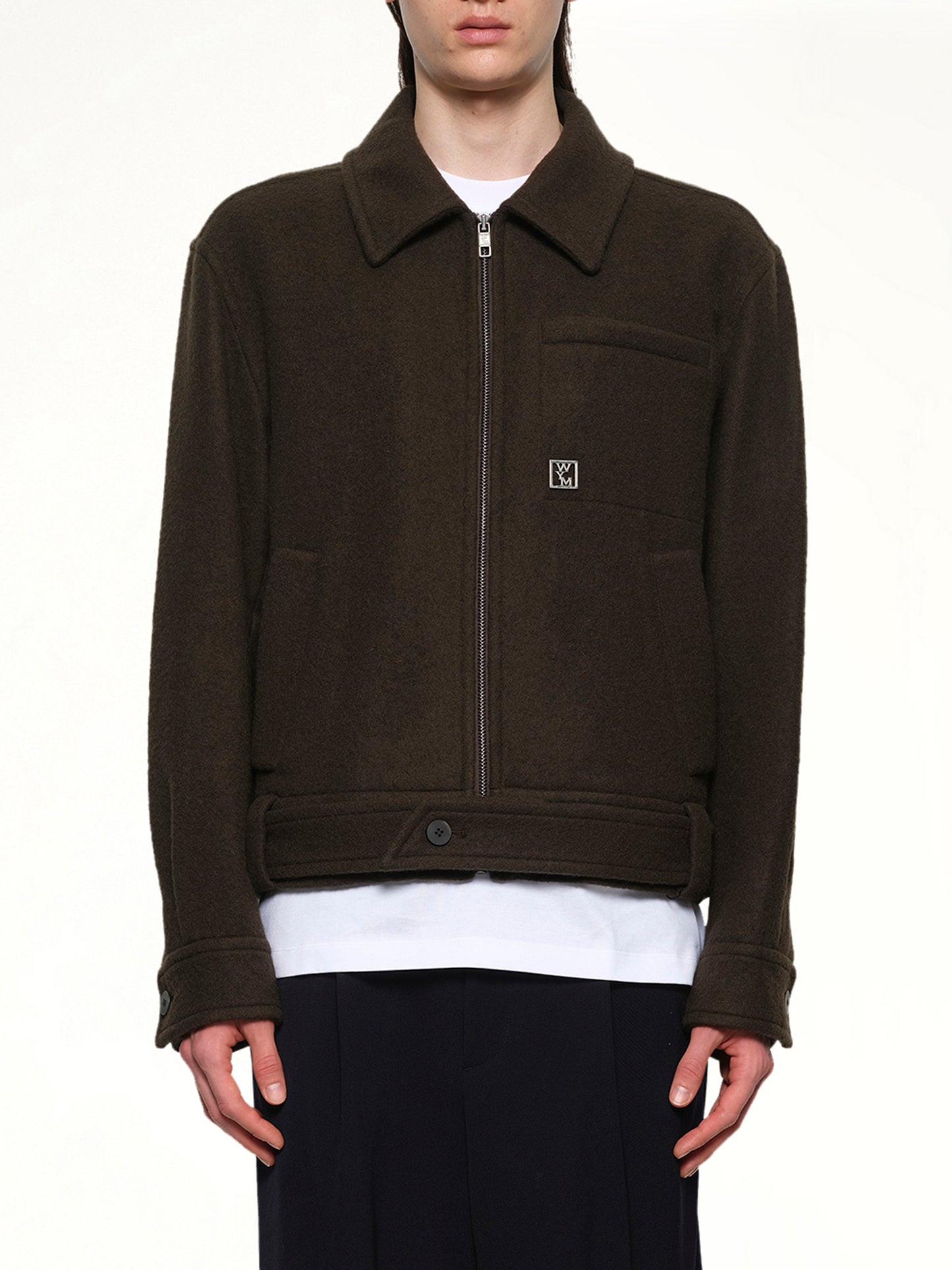 Wool Belted Blouson in Mud