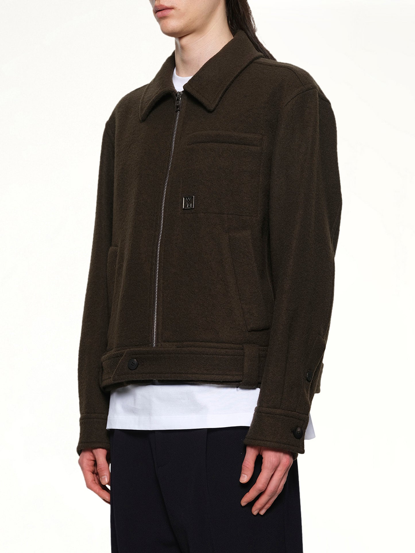 Wool Belted Blouson in Mud