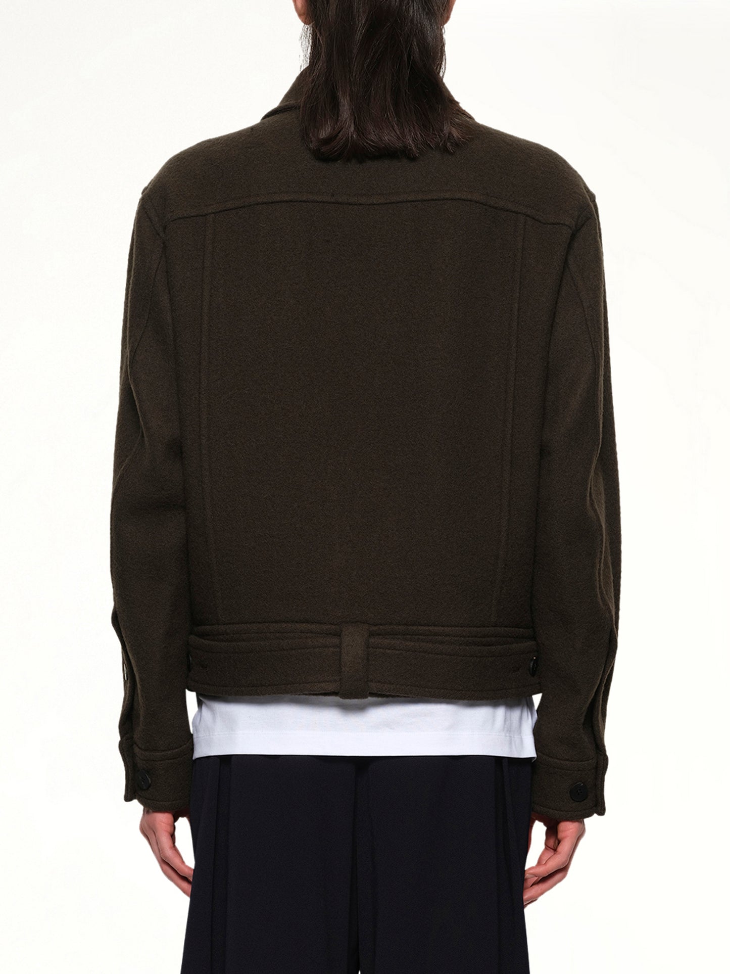 Wool Belted Blouson in Mud