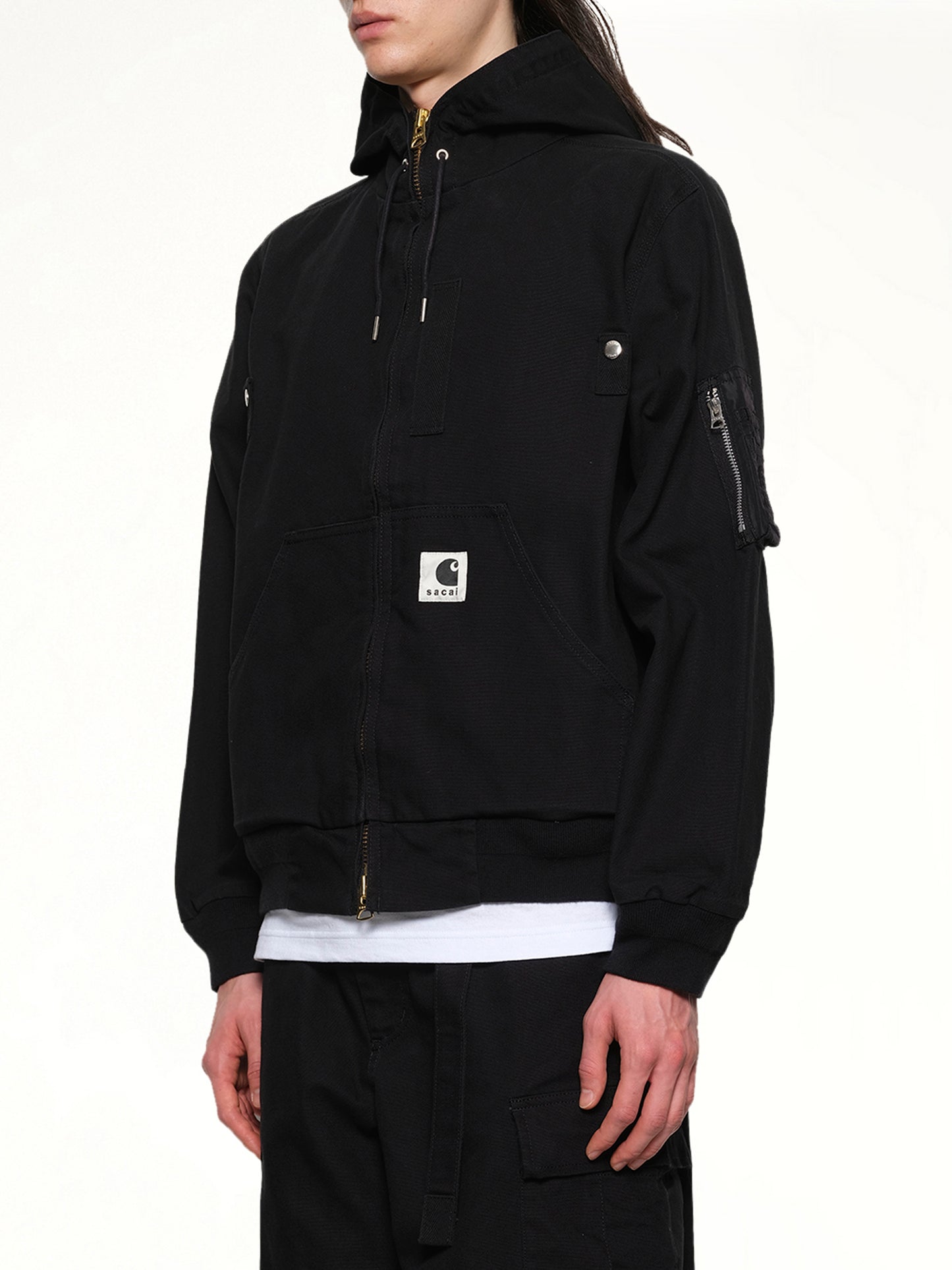 Carhartt WIP Washed Duck Hooded Blouson in Black