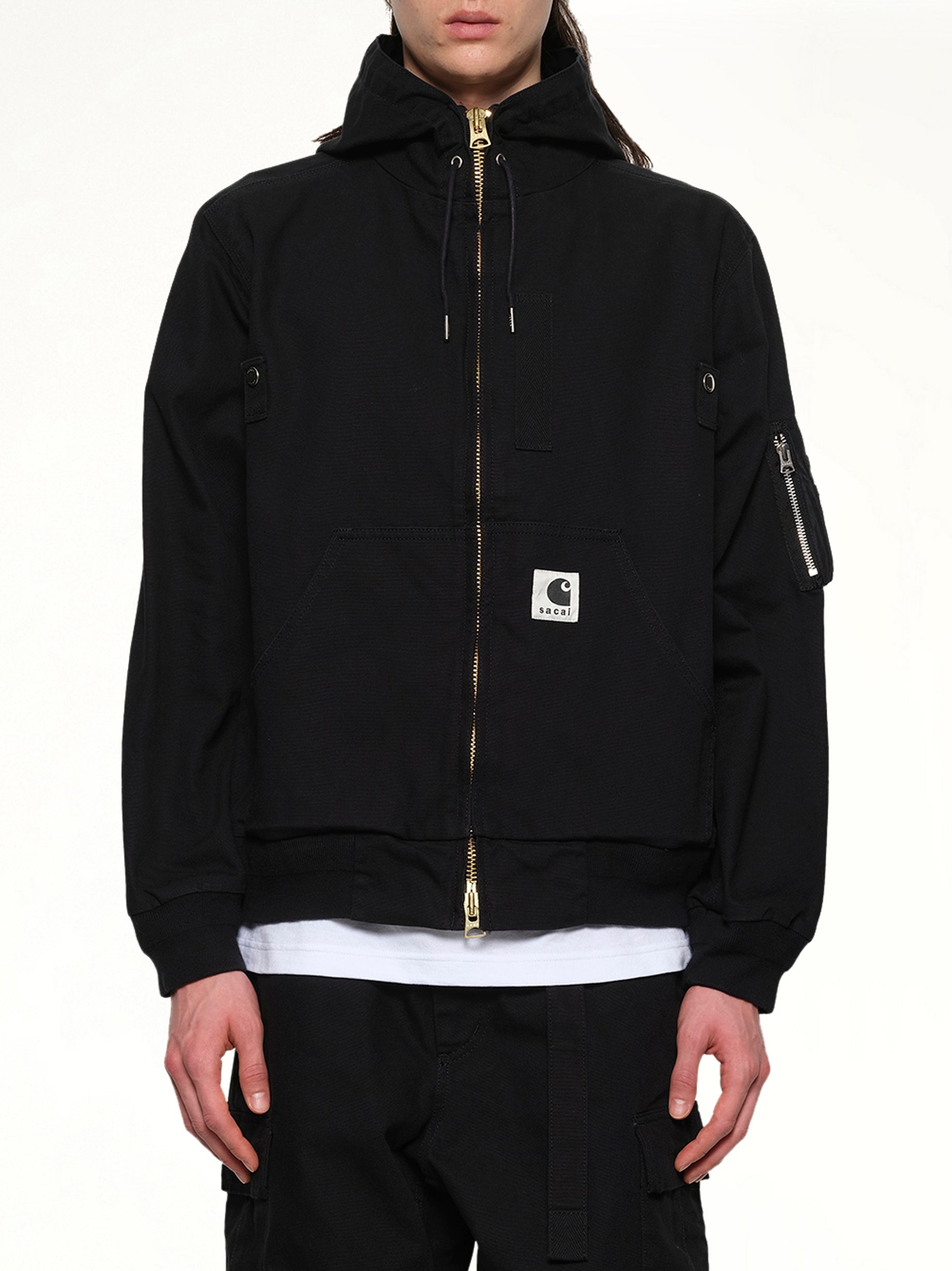Carhartt WIP Washed Duck Hooded Blouson in Black