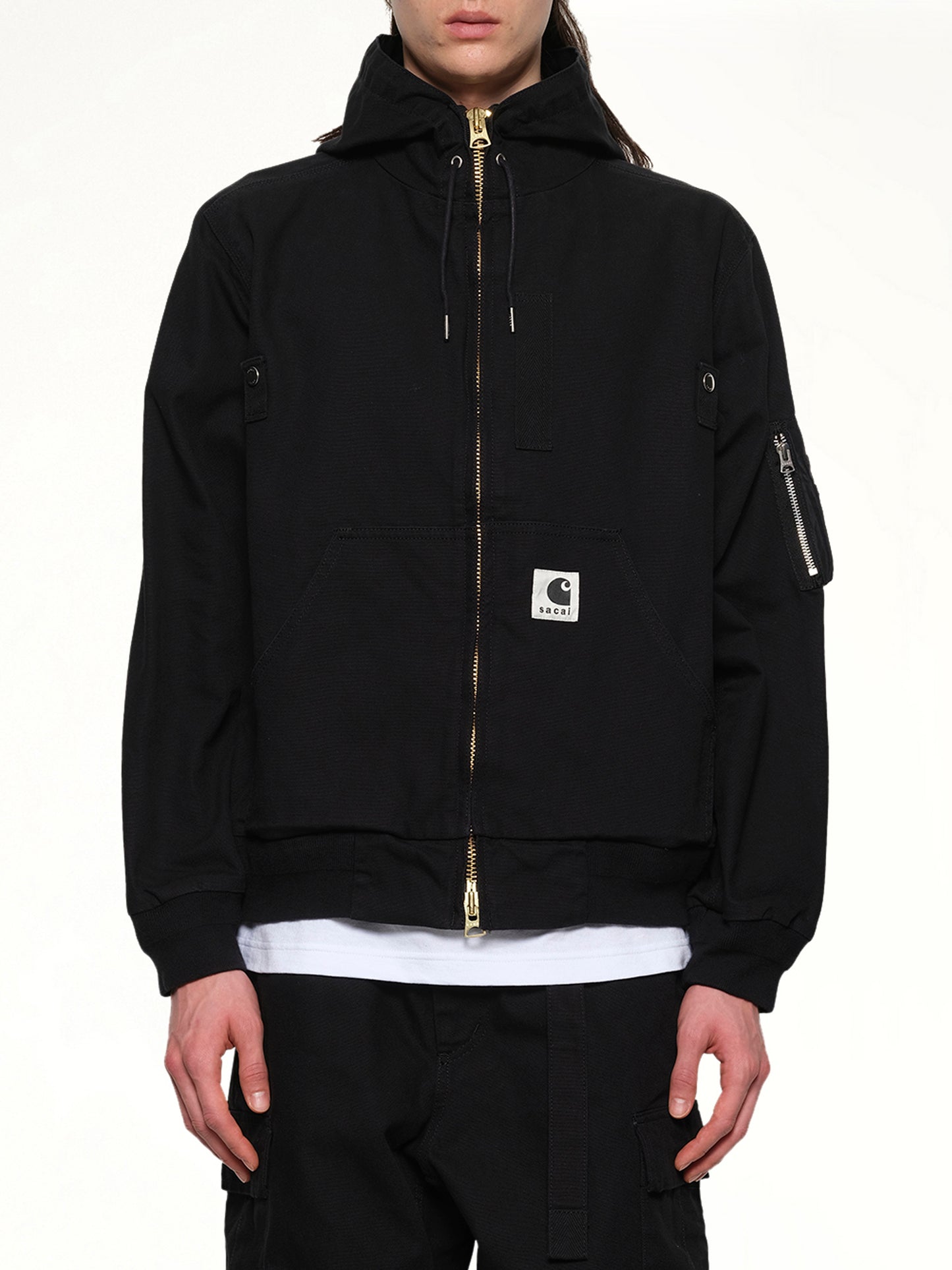 Carhartt WIP Washed Duck Hooded Blouson in Black