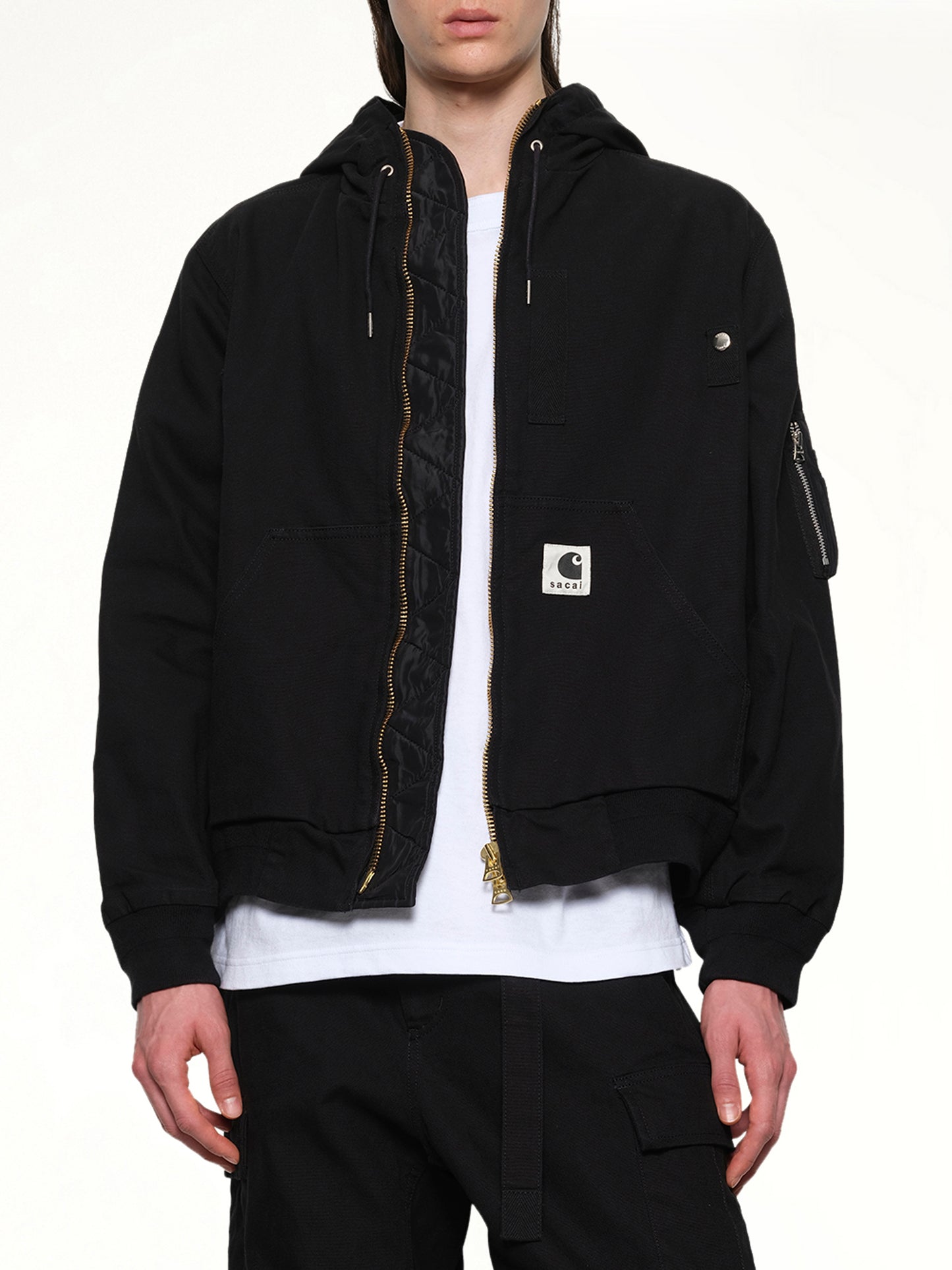 Carhartt WIP Washed Duck Hooded Blouson in Black