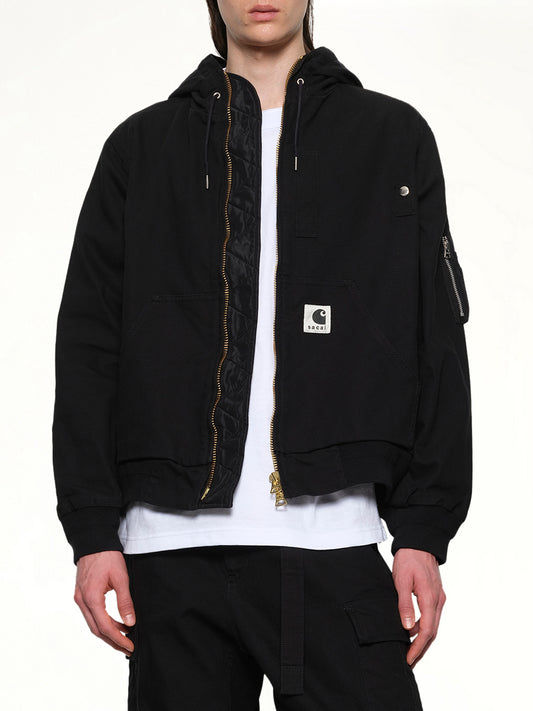 Carhartt WIP Washed Duck Hooded Blouson in Black