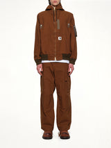 Carhartt WIP Washed Duck Hooded Blouson in Dark Beige