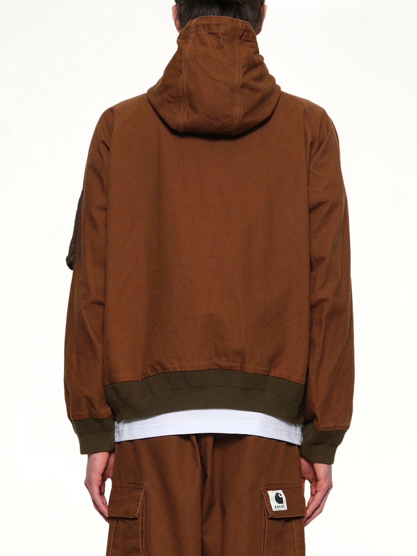 Carhartt WIP Washed Duck Hooded Blouson in Dark Beige