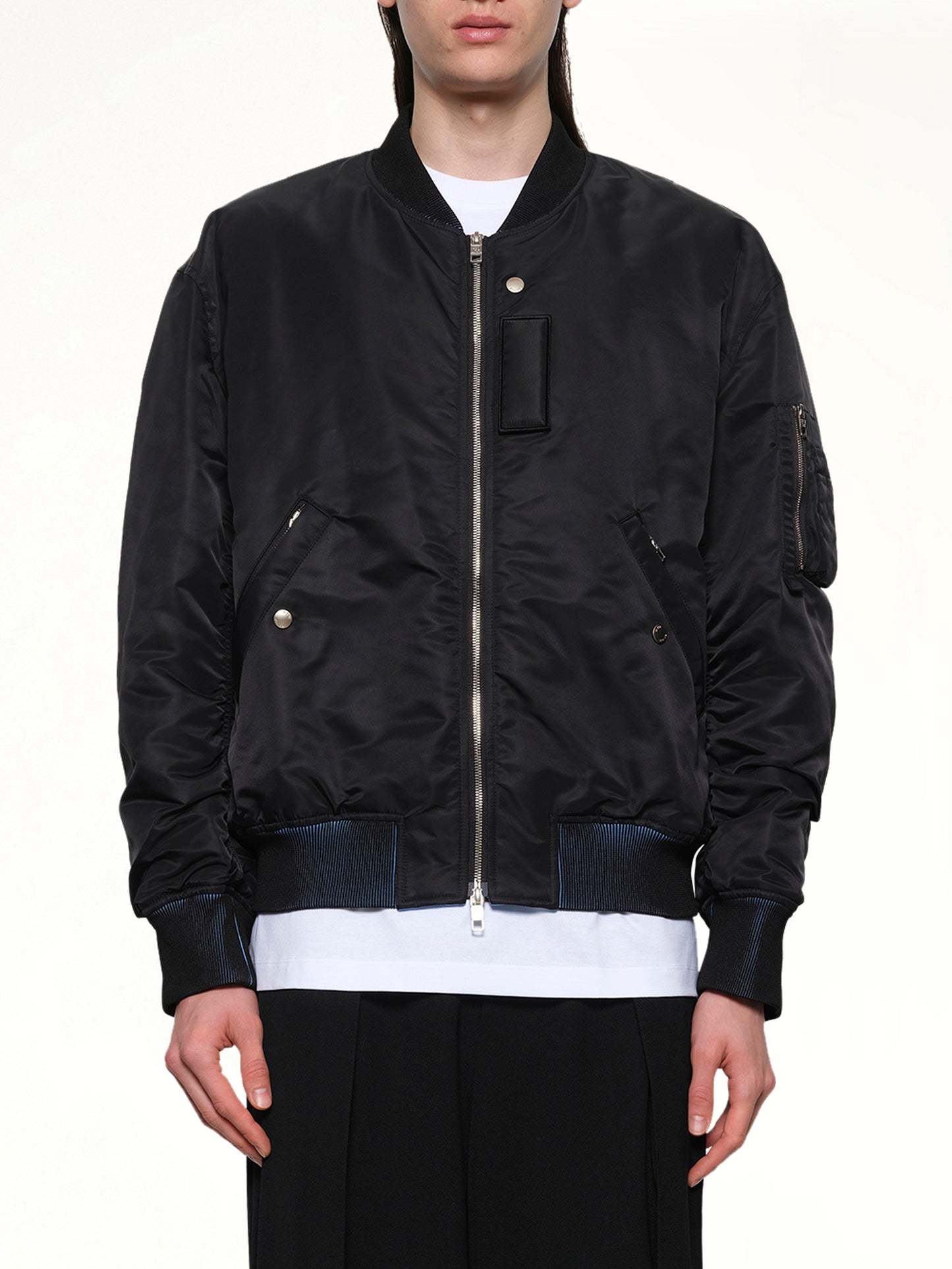 Dyed Bomber Jacket in Black