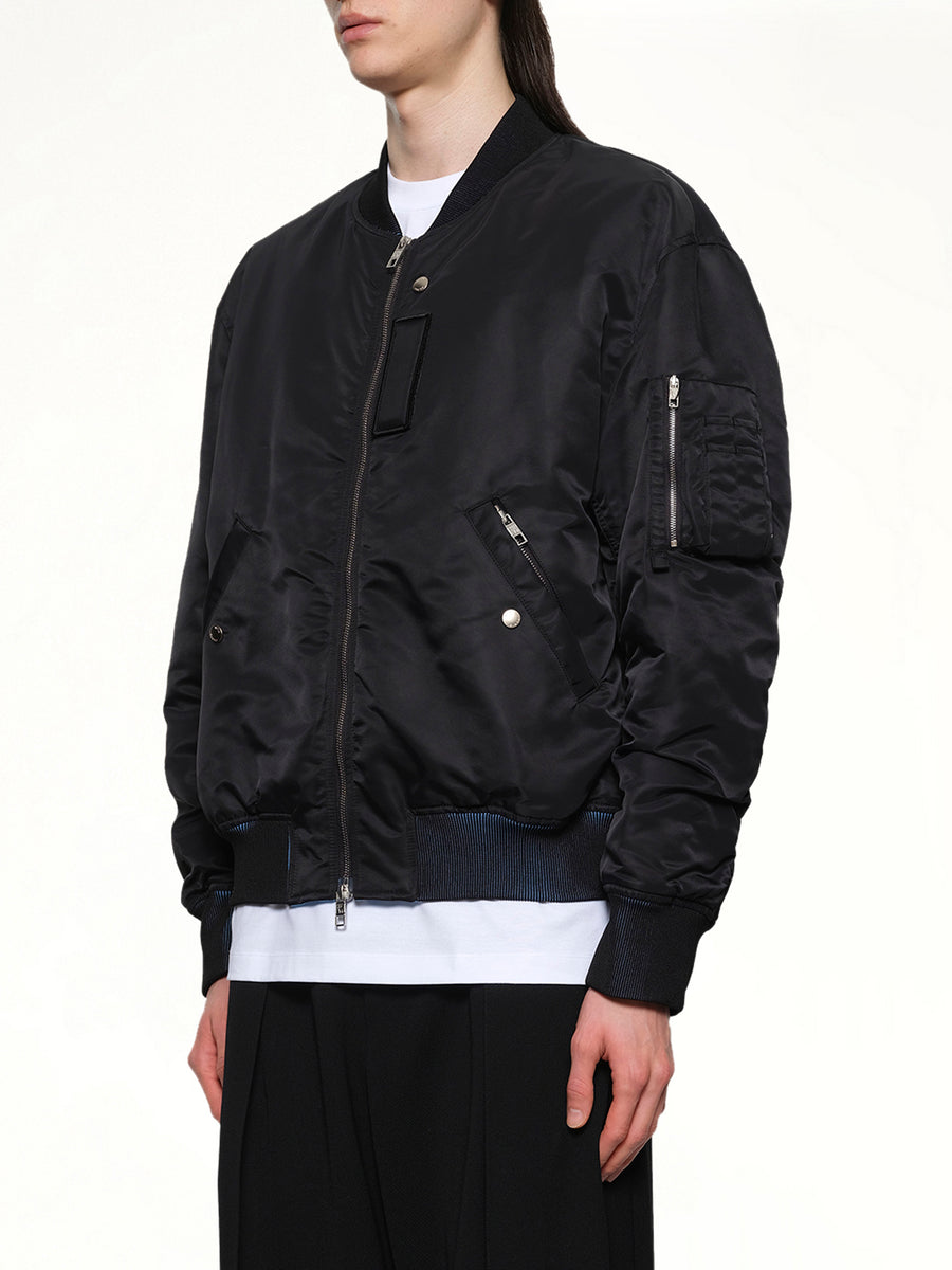 Dyed Bomber Jacket in Black