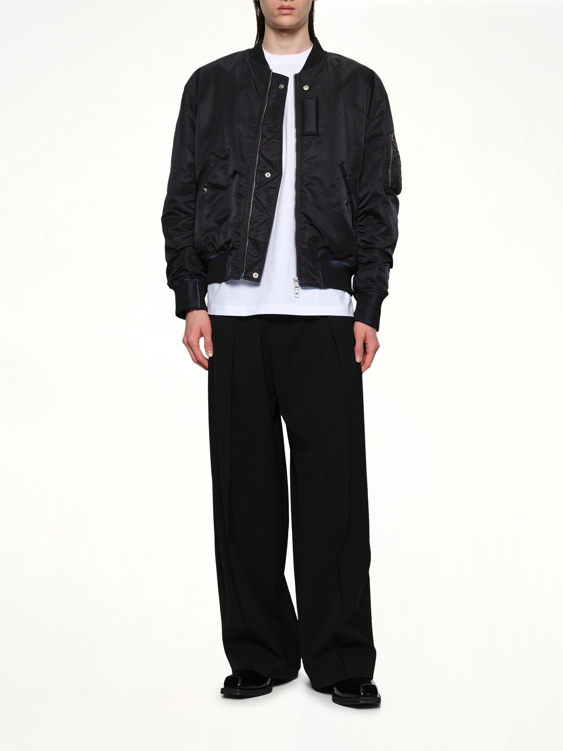 Dyed Bomber Jacket in Black