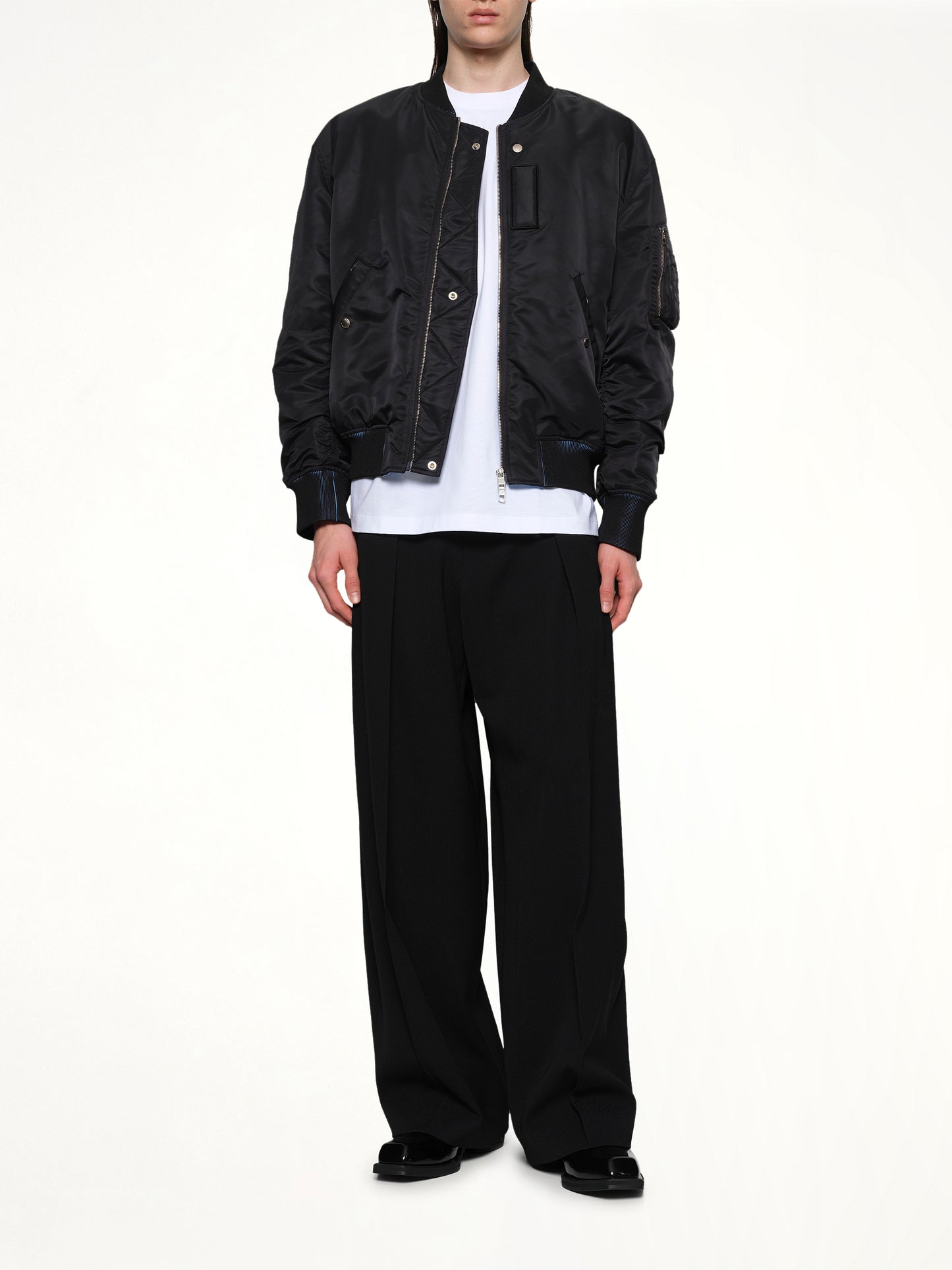 Dyed Bomber Jacket in Black