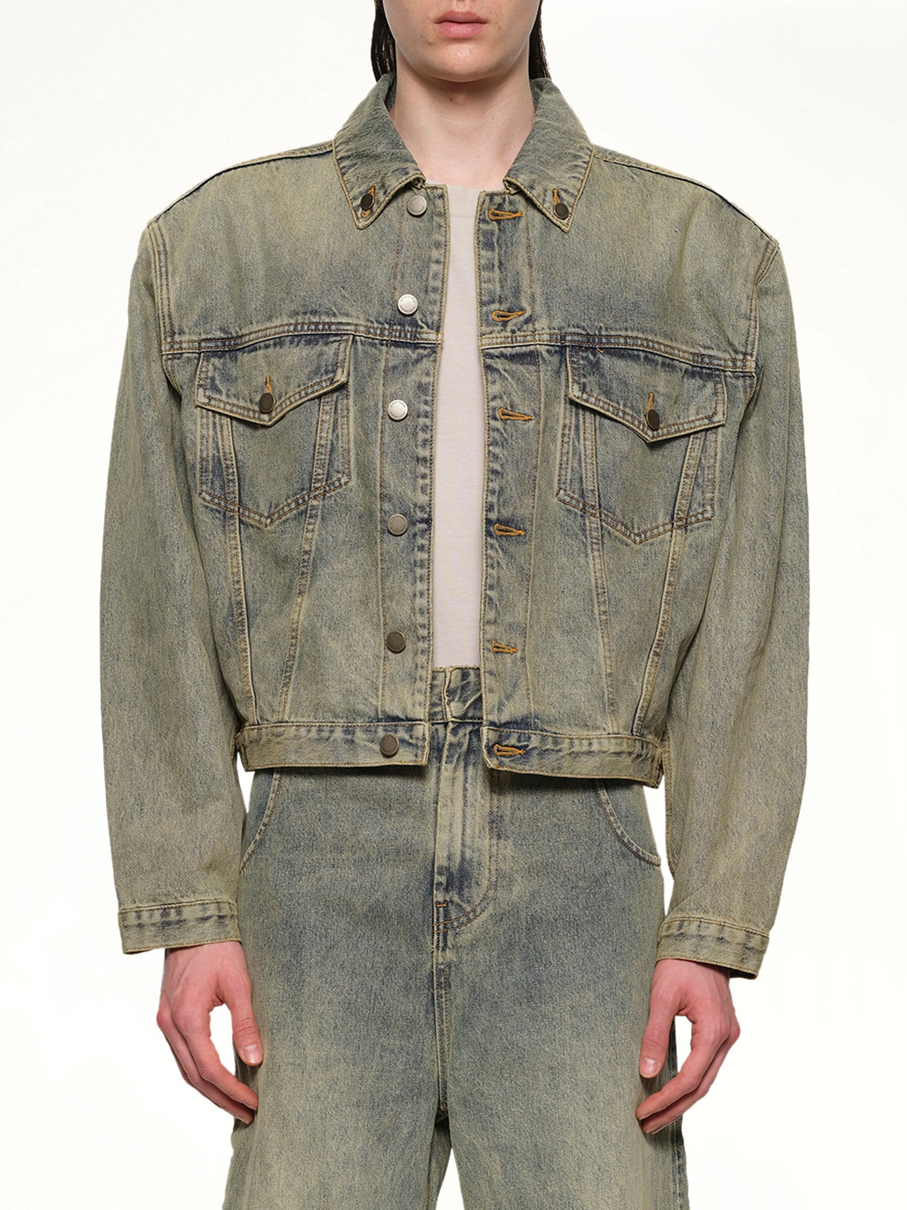 Shrunken Denim Jacket in Sufacewave