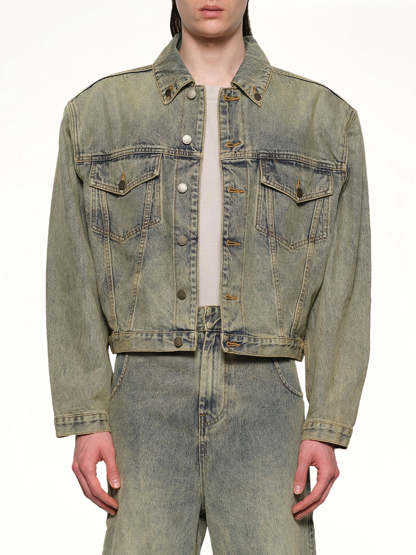 Shrunken Denim Jacket in Sufacewave