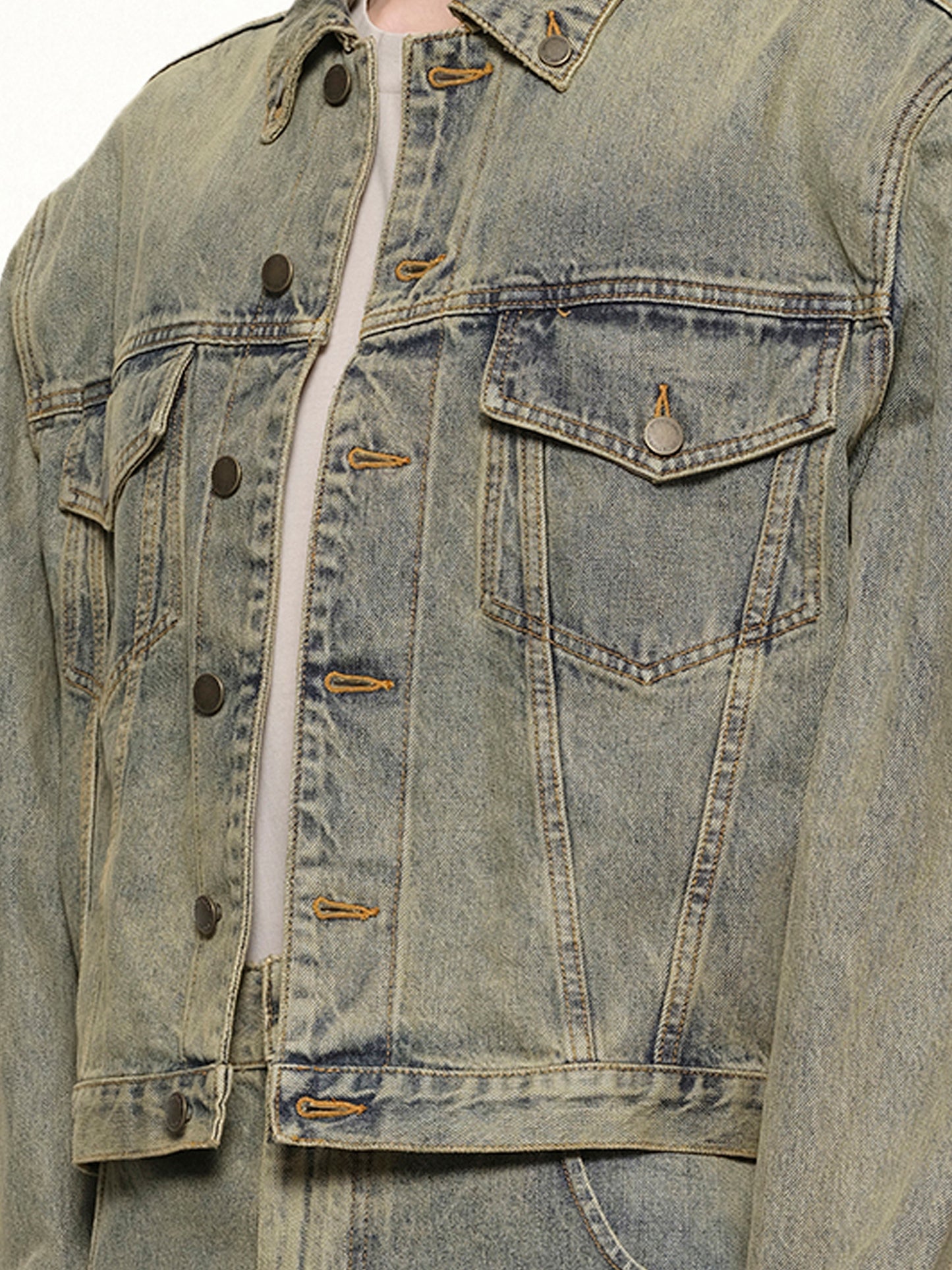 Shrunken Denim Jacket in Sufacewave