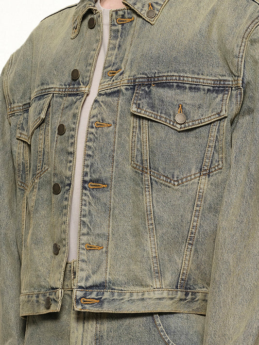 Shrunken Denim Jacket in Sufacewave