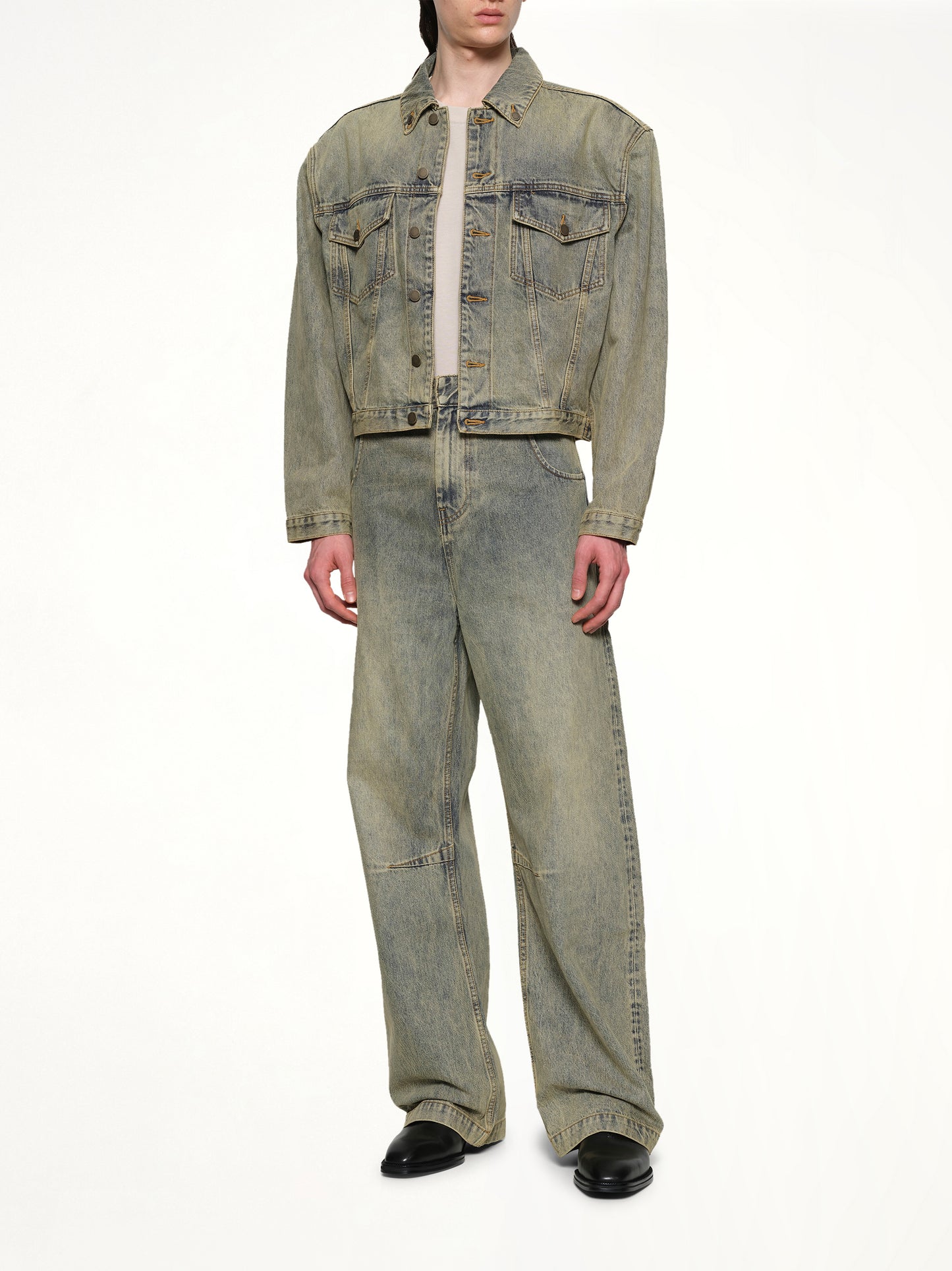 Shrunken Denim Jacket in Sufacewave