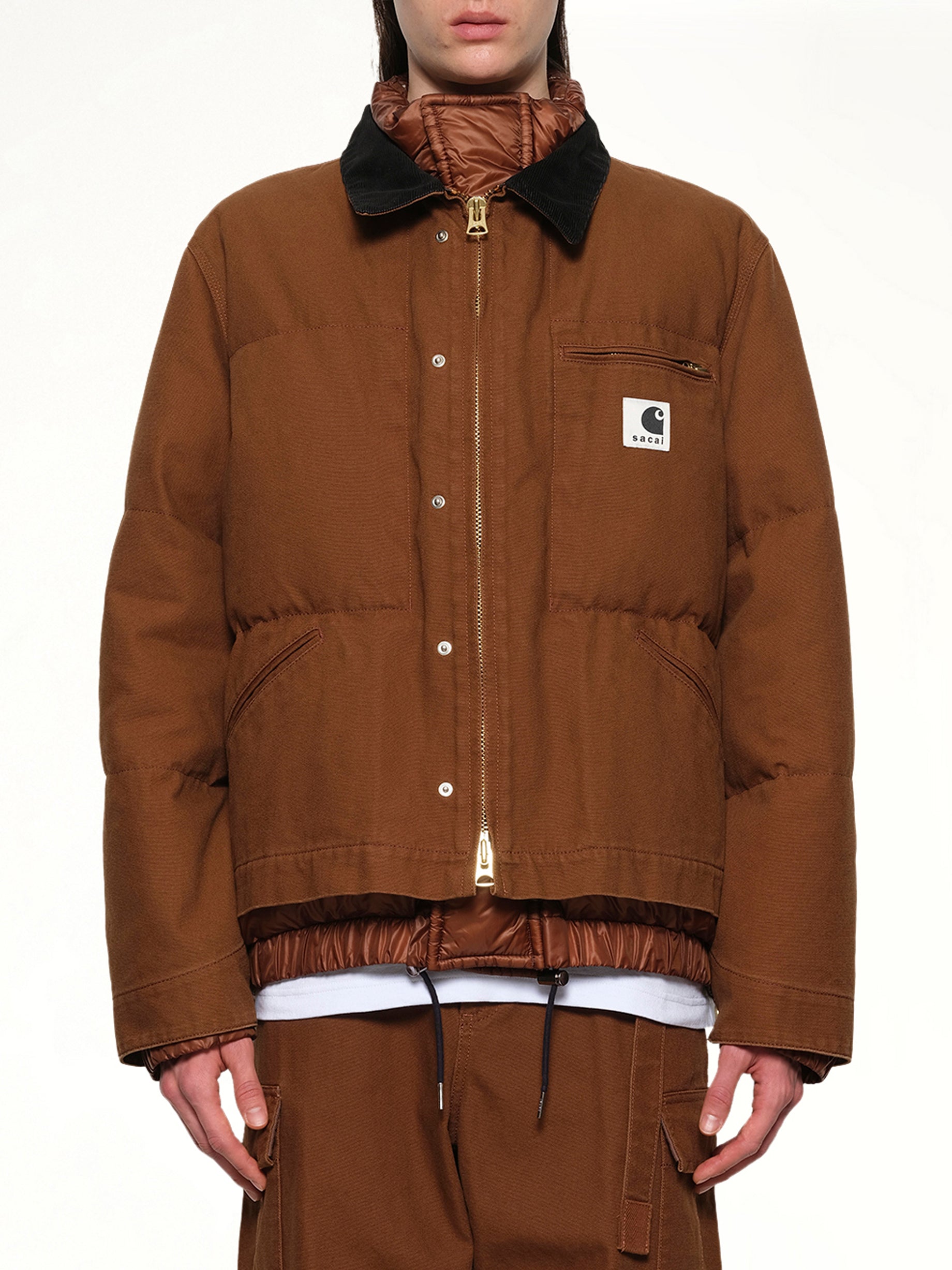 Carhartt WIP Washed Duck Puffer Jacket in Dark Beige