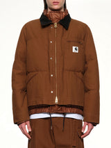 Carhartt WIP Washed Duck Puffer Jacket in Dark Beige