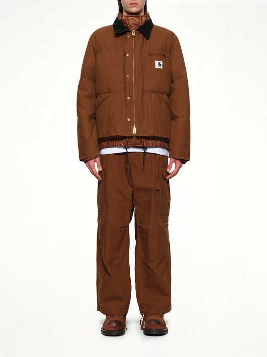 Carhartt WIP Washed Duck Puffer Jacket in Dark Beige