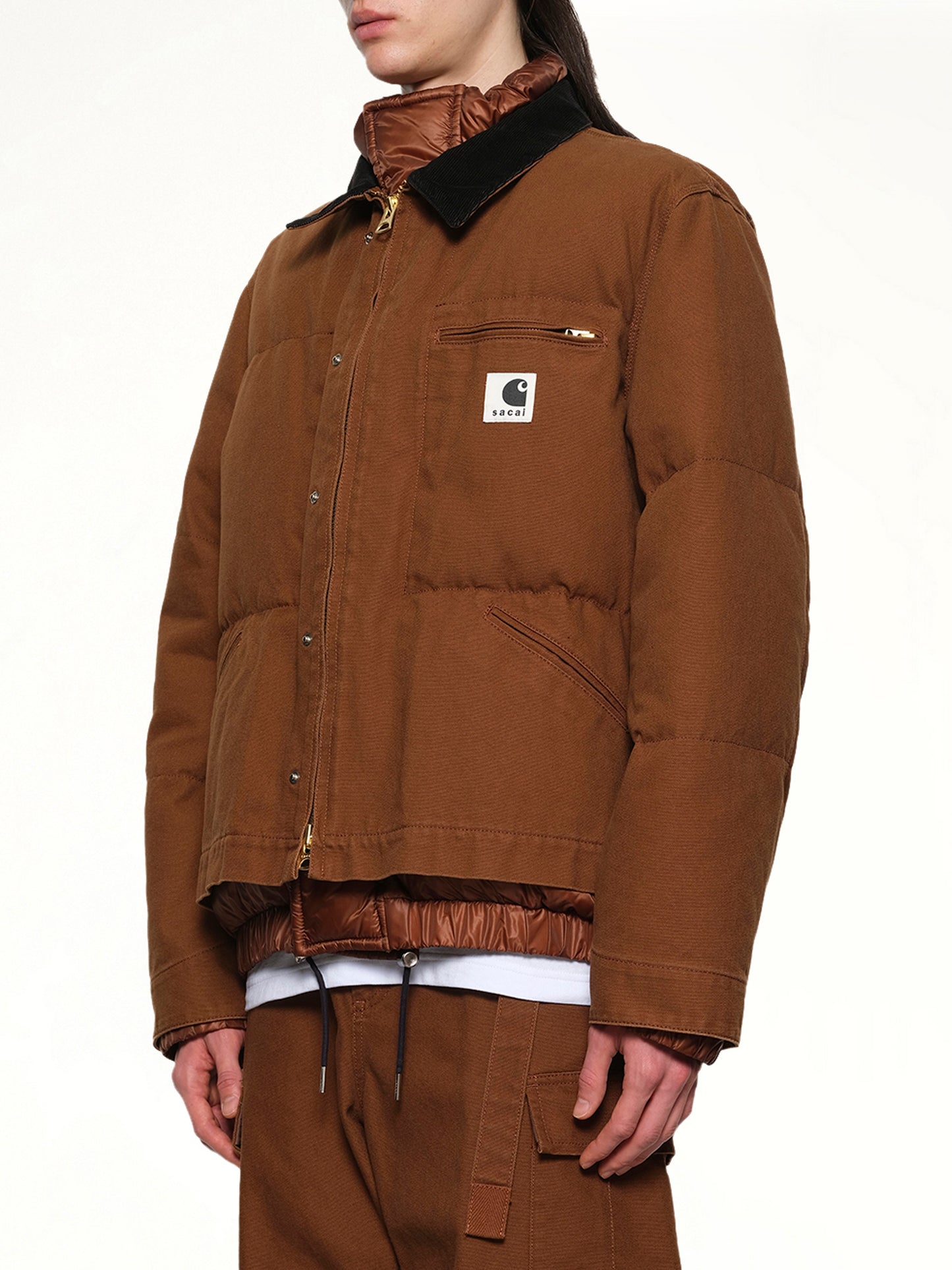 Carhartt WIP Washed Duck Puffer Jacket in Dark Beige