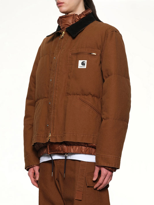 Carhartt WIP Washed Duck Puffer Jacket in Dark Beige