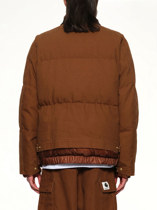 Carhartt WIP Washed Duck Puffer Jacket in Dark Beige